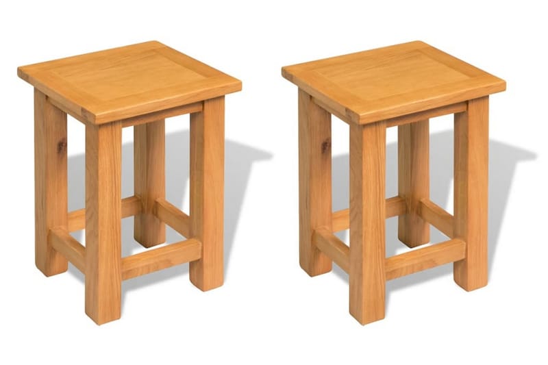Päätypöydät 2 kpl 27x24x37 cm täysi tammi - Huonekalut - Pöytä & ruokailuryhmä - Apupöytä & sivupöytä - Lamppupöytä