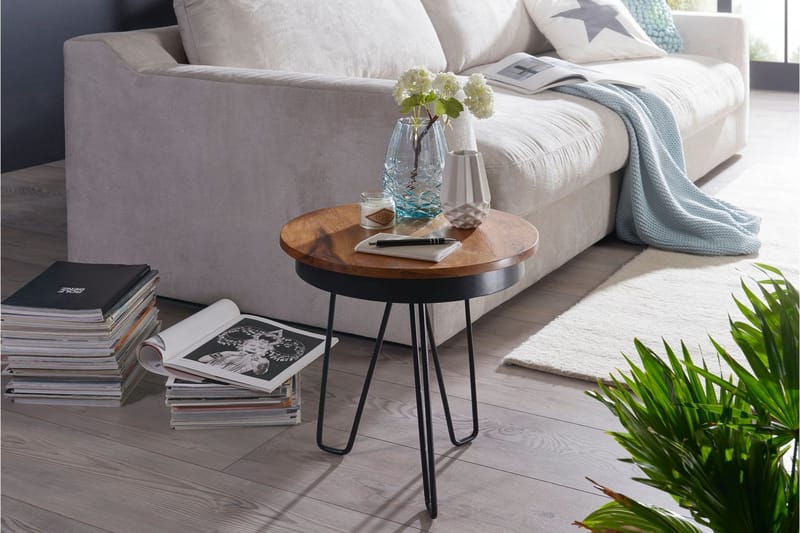 Sidobord & lampbord Wohnling Brun, Svart - Huonekalut - Pöytä & ruokailuryhmä - Apupöytä & sivupöytä - Lamppupöytä