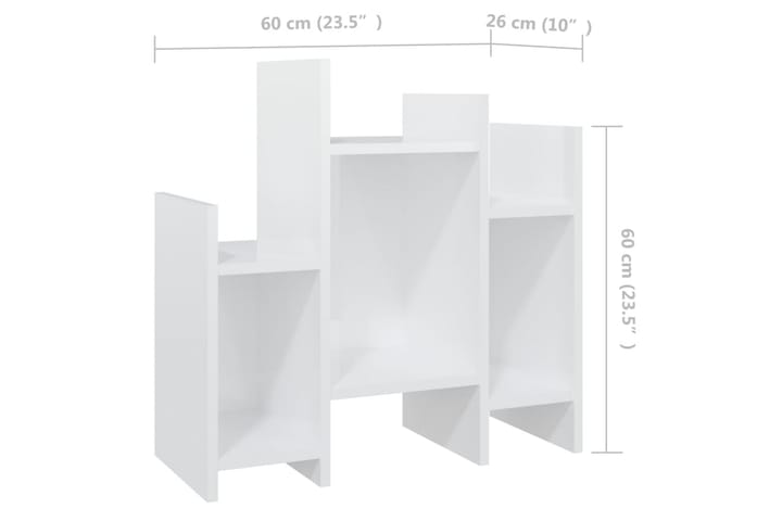 Sivukaappi korkeakiilto valkoinen 60x26x60 cm lastulevy - Lamppupöytä - Tarjotinpöytä & pikkupöytä