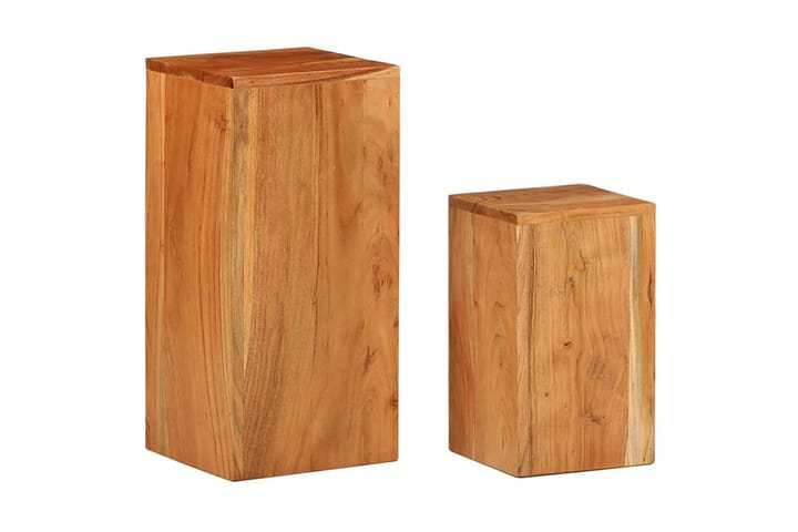 Sivupöydät 2 kpl täysi akaasiapuu - Ruskea - Lamppupöytä - Tarjotinpöytä & pikkupöytä