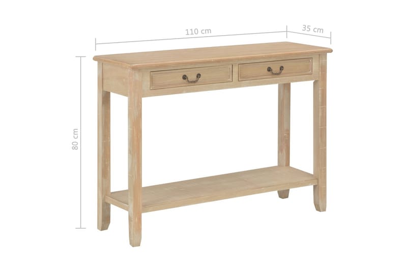 Sivupöytä 110x35x80 cm puu - Ruskea - Huonekalut - Pöytä & ruokailuryhmä - Apupöytä & sivupöytä - Lamppupöytä