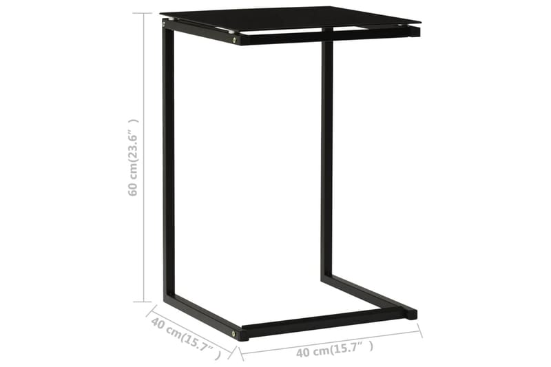 Sivupöytä 40x40x60 cm Karkaistu lasi - Musta - Huonekalut - Pöytä & ruokailuryhmä - Apupöytä & sivupöytä - Lamppupöytä