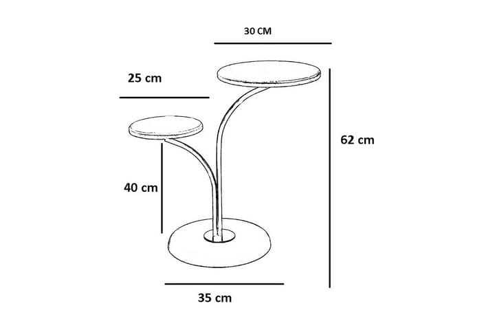 Sivupöytä Alsunga 35x62x35 cm Pyöreä - Tammi - Tarjotinpöytä & pikkupöytä - Lamppupöytä
