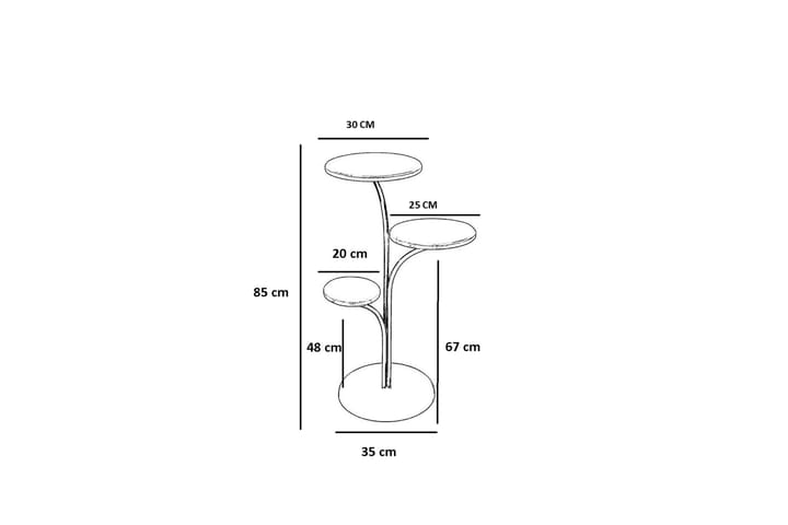 Sivupöytä Alsunga 35x85x35 cm Pyöreä - Musta - Tarjotinpöytä & pikkupöytä - Lamppupöytä