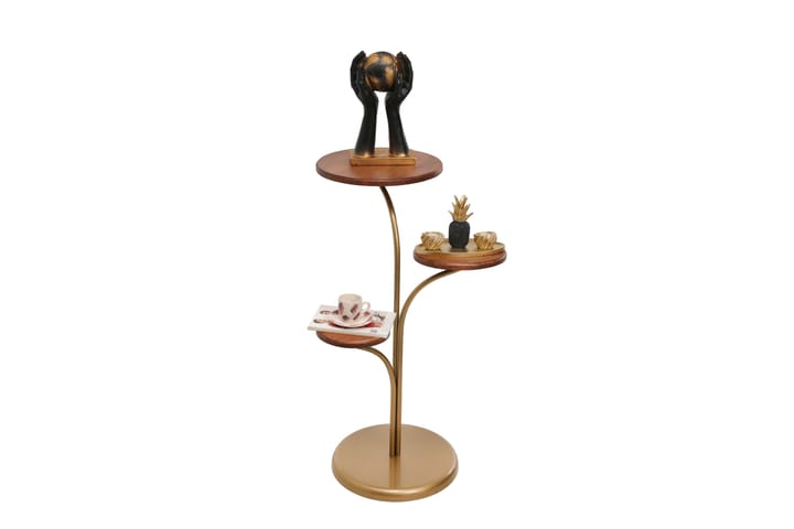 Sivupöytä Alsunga 35x85x35 cm Pyöreä - Ruskea - Tarjotinpöytä & pikkupöytä - Lamppupöytä