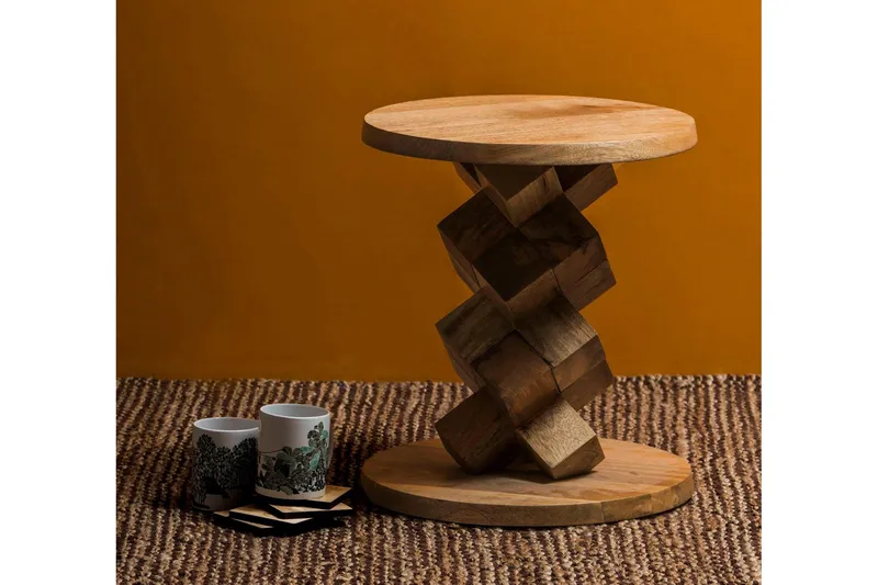 Sivupöytä Ashland 40 cm Pyöreä - Ruskea - Huonekalut - Pöytä & ruokailuryhmä - Apupöytä & sivupöytä - Lamppupöytä