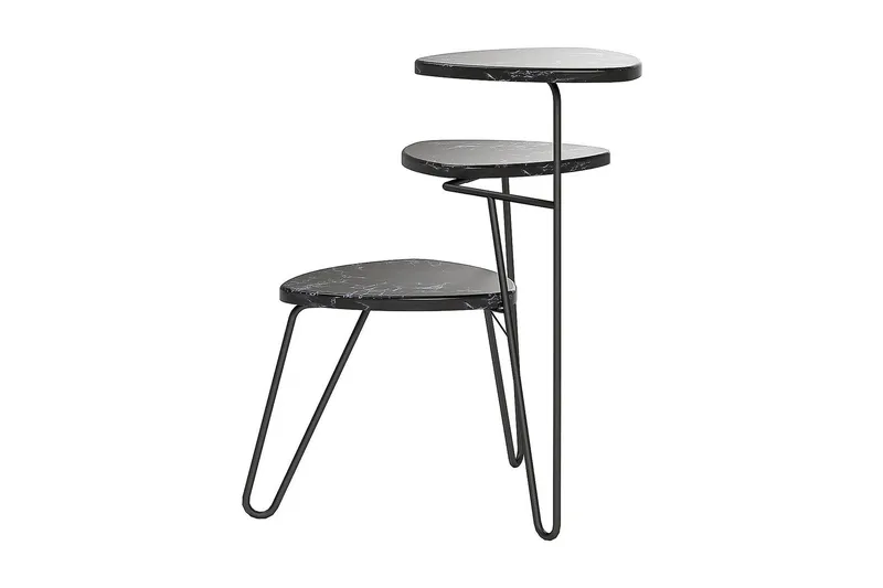 Sivupöytä Athena 55 cm Marmorijäljitelmä/Musta - Novogratz - Huonekalut - Pöytä & ruokailuryhmä - Apupöytä & sivupöytä - Lamppupöytä