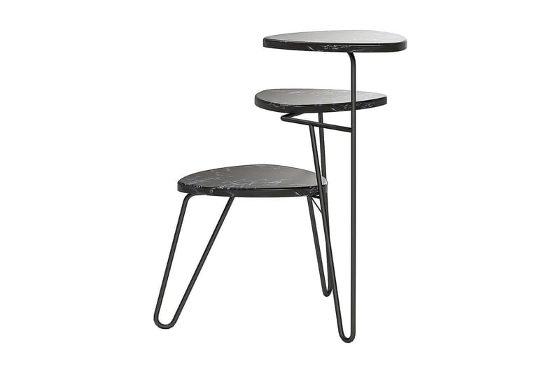 Sivupöytä Athena 55 cm Marmorijäljitelmä/Musta - Novogratz - Huonekalut - Pöytä & ruokailuryhmä - Apupöytä & sivupöytä - Lamppupöytä