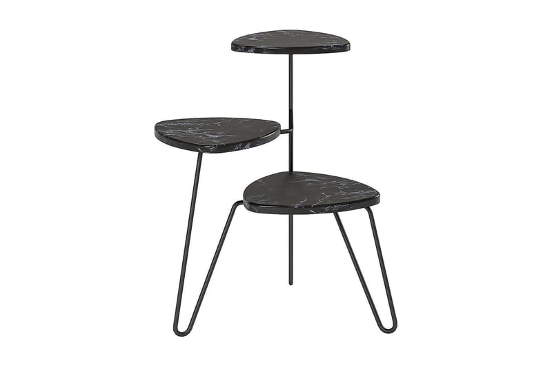 Sivupöytä Athena 55 cm Marmorijäljitelmä/Musta - Novogratz - Huonekalut - Pöytä & ruokailuryhmä - Apupöytä & sivupöytä - Lamppupöytä