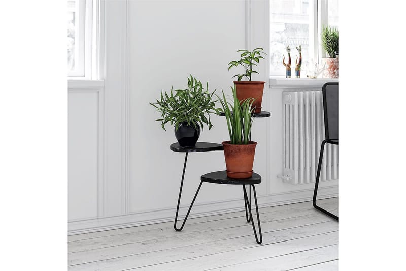 Sivupöytä Athena 55 cm Marmorijäljitelmä/Musta - Novogratz - Huonekalut - Pöytä & ruokailuryhmä - Apupöytä & sivupöytä - Lamppupöytä