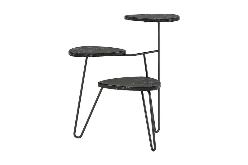Sivupöytä Athena 55 cm Marmorijäljitelmä/Musta - Novogratz - Huonekalut - Pöytä & ruokailuryhmä - Apupöytä & sivupöytä - Lamppupöytä