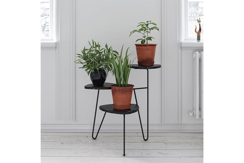 Sivupöytä Athena 55 cm Marmorijäljitelmä/Musta - Novogratz - Huonekalut - Pöytä & ruokailuryhmä - Apupöytä & sivupöytä - Lamppupöytä