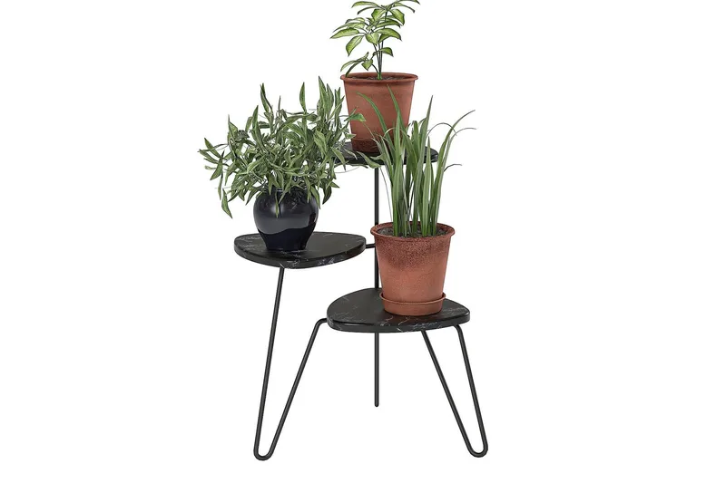 Sivupöytä Athena 55 cm Marmorijäljitelmä/Musta - Novogratz - Huonekalut - Pöytä & ruokailuryhmä - Apupöytä & sivupöytä - Lamppupöytä