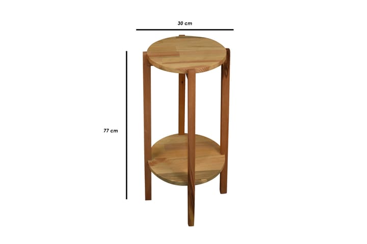 Sivupöytä Belgin 30x77x30 cm Pyöreä - Ruskea - Tarjotinpöytä & pikkupöytä - Lamppupöytä