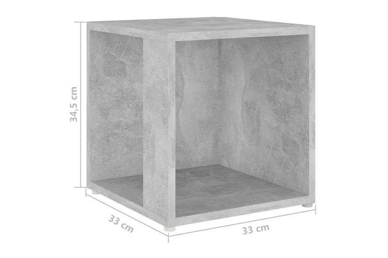Sivupöytä betoninharmaa 33x33x34,5 cm lastulevy - Harmaa - Huonekalut - Pöytä & ruokailuryhmä - Apupöytä & sivupöytä - Lamppupöytä