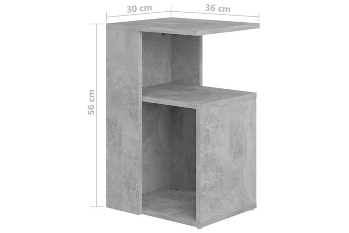 Sivupöytä betoninharmaa 36x30x56 cm lastulevy - Lamppupöytä - Tarjotinpöytä & pikkupöytä