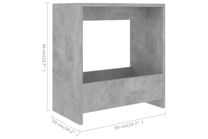 Sivupöytä betoninharmaa 50x26x50 cm lastulevy - Lamppupöytä - Tarjotinpöytä & pikkupöytä