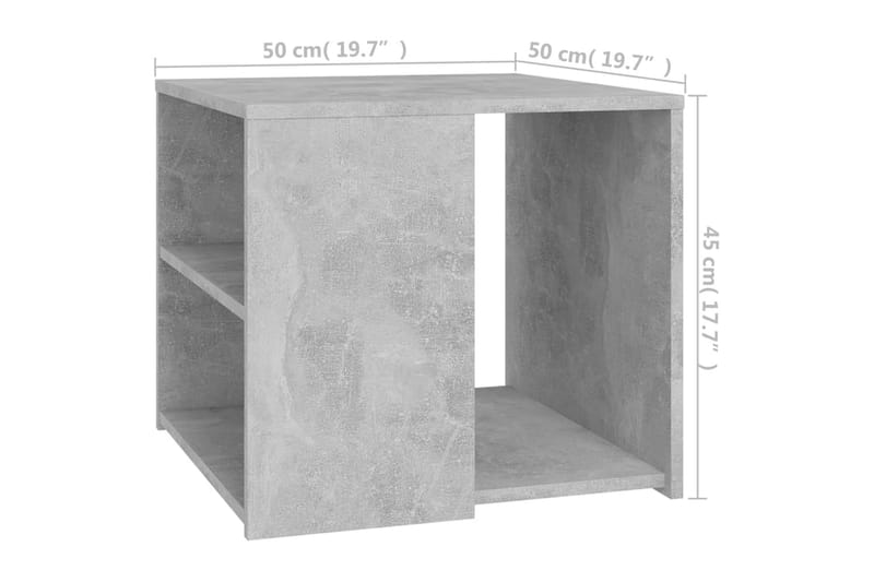 Sivupöytä betoninharmaa 50x50x45 cm lastulevy - Huonekalut - Pöytä & ruokailuryhmä - Apupöytä & sivupöytä - Lamppupöytä