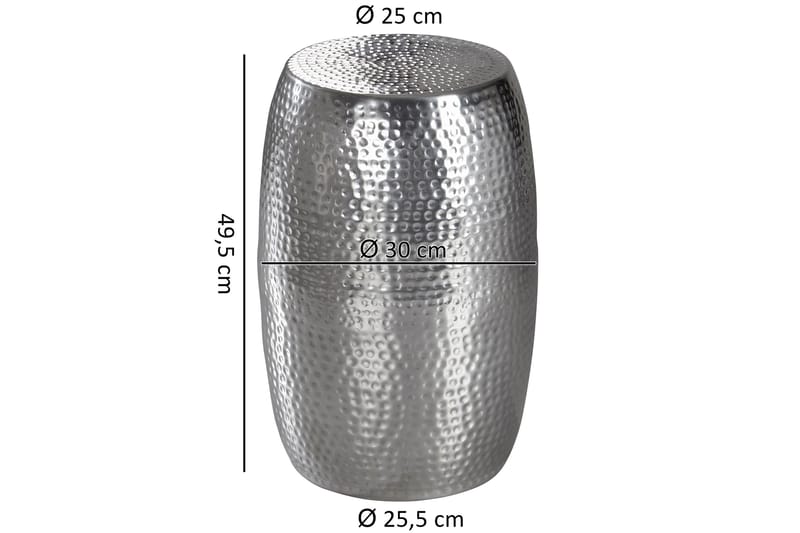 Sivupöytä Bradey 30 cm - Hopea - Tarjotinpöytä & pikkupöytä - Lamppupöytä