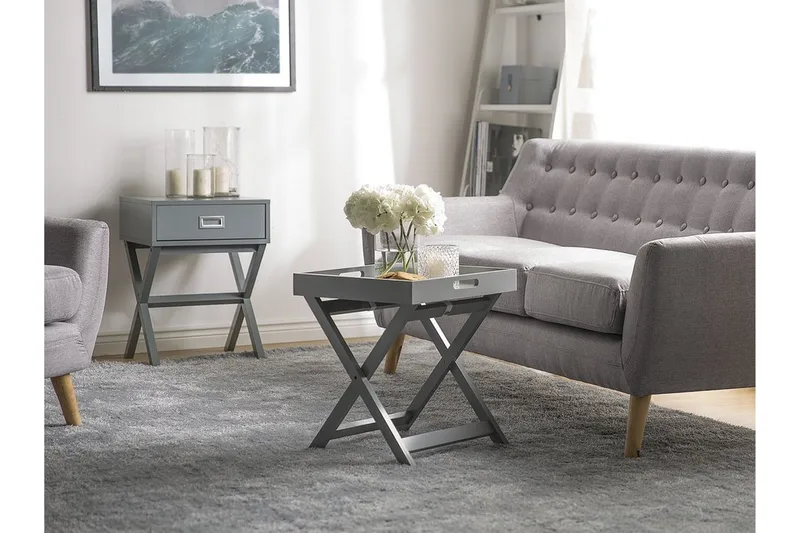 Sivupöytä Chester 40 cm - Harmaa - Huonekalut - Pöytä & ruokailuryhmä - Apupöytä & sivupöytä - Lamppupöytä