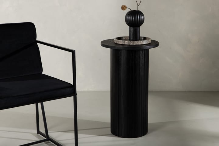 Sivupöytä Cinaba 40x65 cm Pyöreä - Musta - Tarjotinpöytä & pikkupöytä - Lamppupöytä