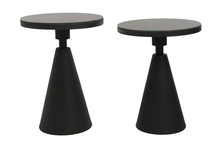 Sivupöytä Denisha Setti Pyöreä - Musta - Tarjotinpöytä & pikkupöytä - Lamppupöytä