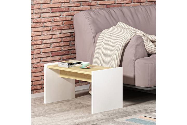 Sivupöytä Falleron 64 cm - Sininen/Valkoinen - Tarjotinpöytä & pikkupöytä - Lamppupöytä