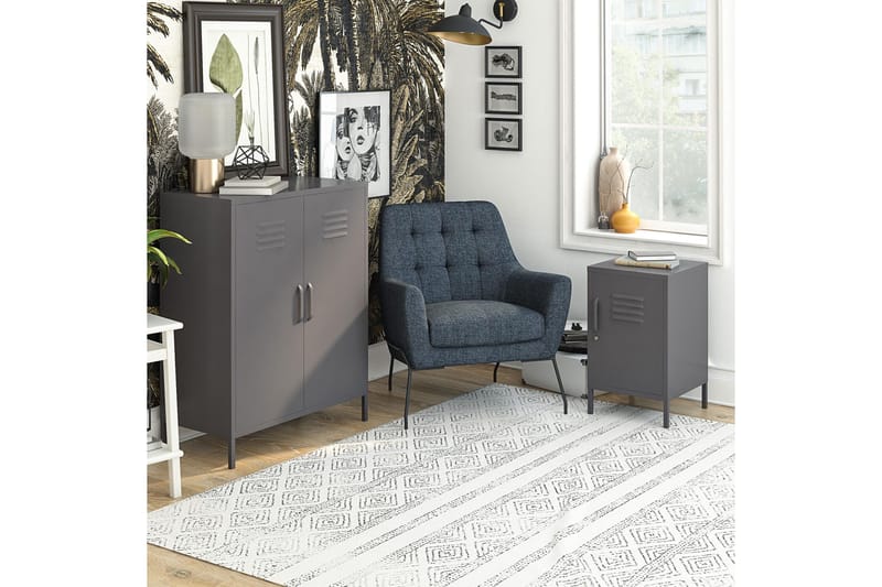 Sivupöytä Franklin 38x40 cm Harmaa - Dorel Home - Huonekalut - Pöytä & ruokailuryhmä - Apupöytä & sivupöytä - Lamppupöytä