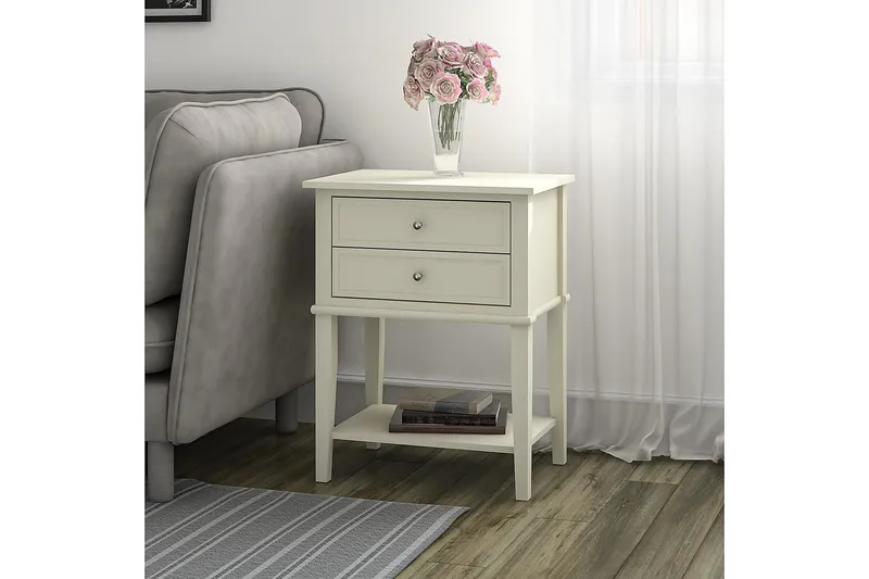 Sivupöytä Franklin 56 cm Valkoinen - Dorel Home - Huonekalut - Pöytä & ruokailuryhmä - Apupöytä & sivupöytä - Lamppupöytä