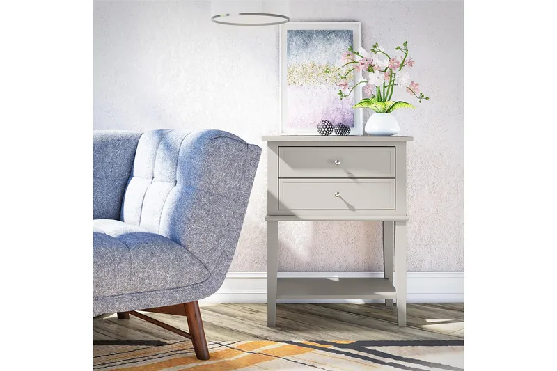 Sivupöytä Franklin 56x39 cm Beige - Queer Eye - Huonekalut - Pöytä & ruokailuryhmä - Apupöyt ä & sivupöytä - Lamppupöytä