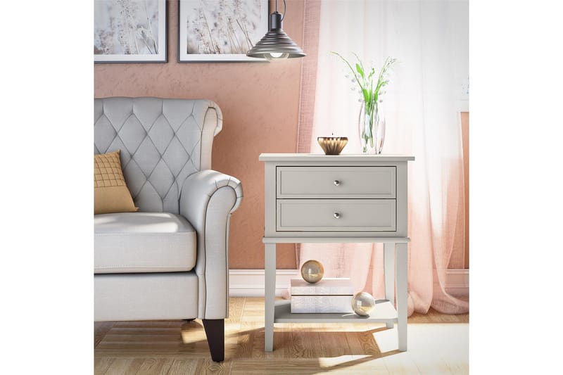 Sivupöytä Franklin 56x39 cm Beige - Queer Eye - Huonekalut - Pöytä & ruokailuryhmä - Apupöytä & sivupöytä - Lamppupöytä