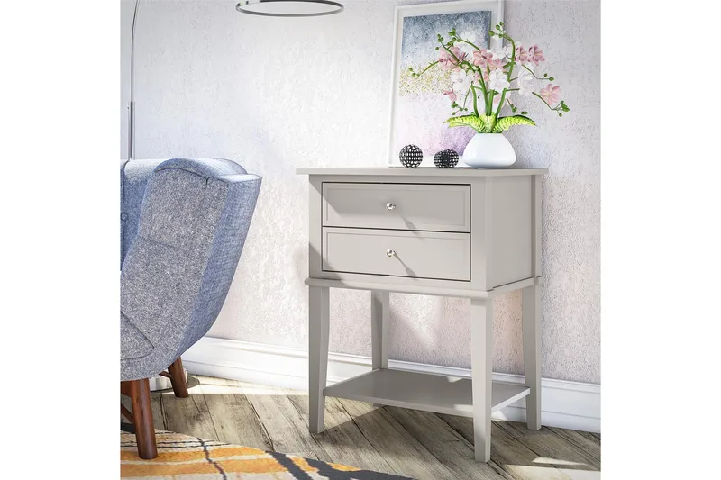 Sivupöytä Franklin 56x39 cm Beige - Queer Eye - Huonekalut - Pöytä & ruokailuryhmä - Apupöytä & sivupöytä - Lamppupöytä