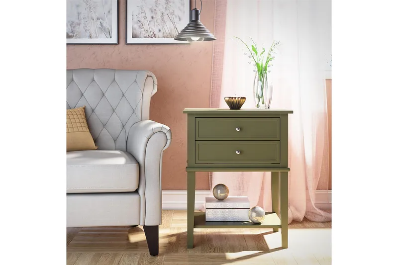 Sivupöytä Franklin 56x39 cm Oliivinvihreä, Queer Eye