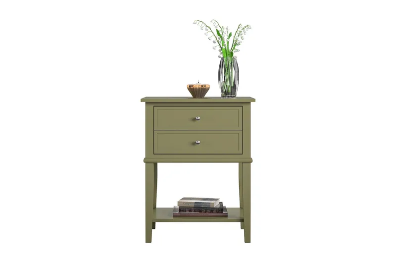 Sivupöytä Franklin 56x39 cm Oliivinvihreä - Queer Eye - Huonekalut - Pöytä & ruokailuryhmä - Apupöytä & sivupöytä - Lamppupöytä