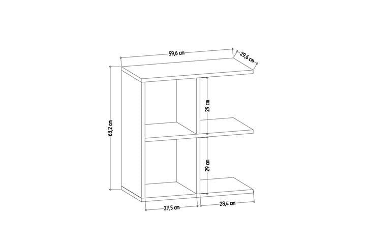 Sivupöytä Hamlets 60 cm - Luonnonväri/Antrasiitti/Musta - Tarjotinpöytä & pikkupöytä - Lamppupöytä