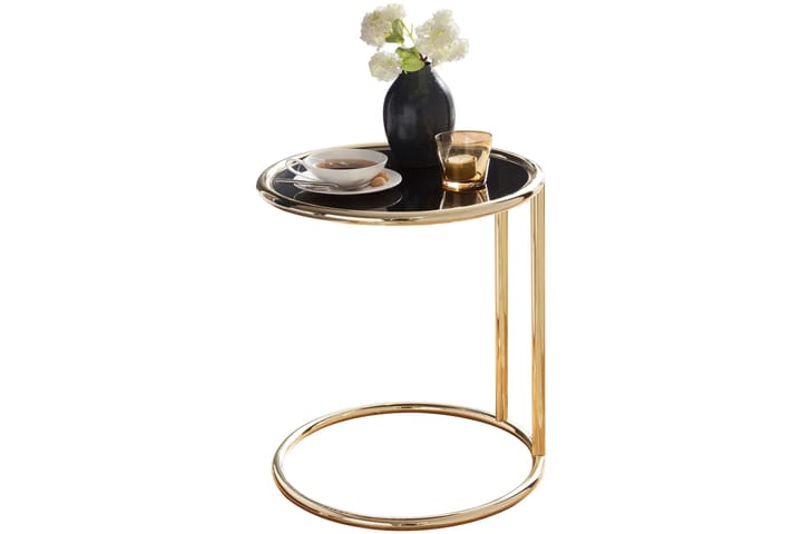 Sivupöytä Ieronimo 45 cm - Kulta/Musta - Lamppupöytä - Tarjotinpöytä & pikkupöytä