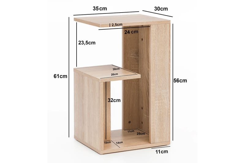 Sivup�öytä Kamenar 35 cm - Puu/Luonnonväri - Huonekalut - Pöytä & ruokailuryhmä - Apupöytä & sivupöytä - Lamppupöytä