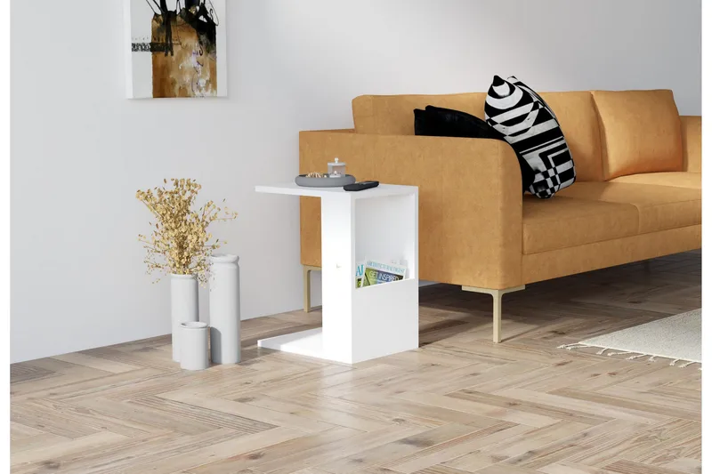 Sivupöytä Kesnacken 30x50x30 cm - Valkoinen - Huonekalut - Pöytä & ruokailuryhmä - Apupöytä & sivupöytä - Lamppupöytä