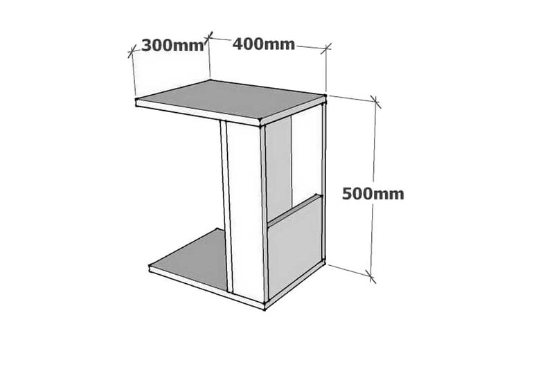 Sivupöytä Kesnacken 30x50x30 cm - Valkoinen - Huonekalut - Pöytä & ruokailuryhmä - Apupöytä & sivupöytä - Lamppupöytä