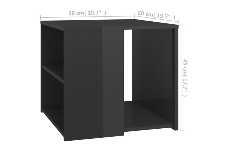 Sivupöytä korkeakiilto harmaa 50x50x45 cm lastulevy - Huonekalut - Pöytä & ruokailuryhmä - Apupöytä & sivupöytä - Lamppupöytä