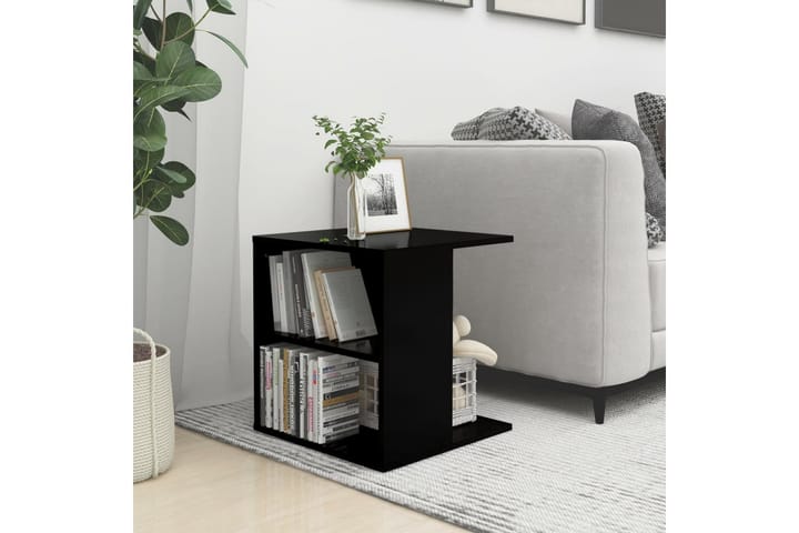 Sivupöytä korkeakiilto musta 45x45x48 cm lastulevy - Musta - Lamppupöyt�ä - Tarjotinpöytä & pikkupöytä
