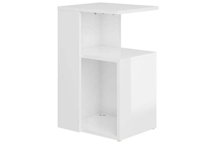 Sivupöytä korkeakiilto valkoinen 36x30x56 cm lastulevy - Lamppupöytä - Tarjotinpöytä & pikkupöytä