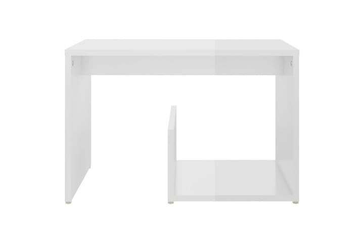 Sivupöytä korkeakiilto valkoinen 59x36x38 cm lastulevy - Lamppupöytä - Tarjotinpöytä & pikkupöytä