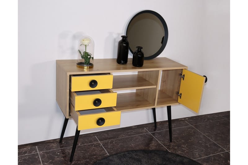 Sivupöytä Kulta/Tammi/Keltainen - Huonekalut - Pöytä & ruokailuryhmä - Apupöytä & sivupöytä - Lamppupöytä