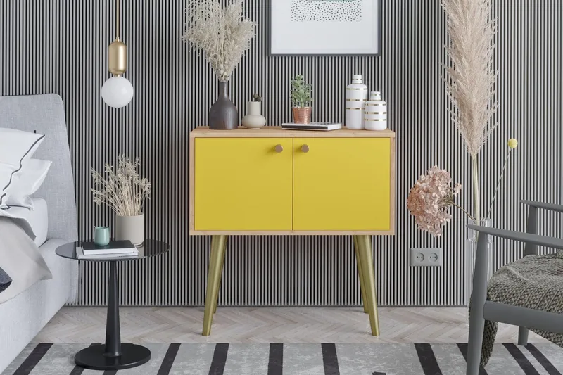 Sivupöytä Kulta/Tammi/Keltainen, undefined