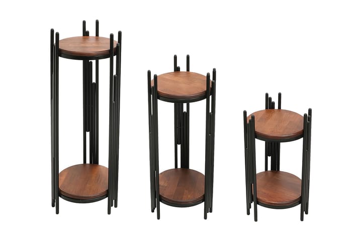 Sivupöytä Kyeburn Setti - Musta - Tarjotinpöytä & pikkupöytä - Lamppupöytä
