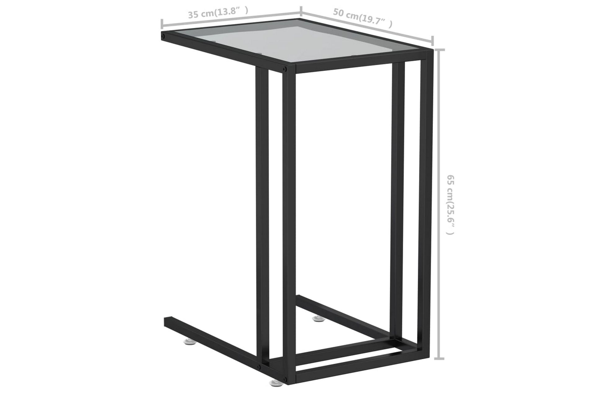 Sivupöytä läppärille musta 50x35x65 cm karkaistu lasi - Musta - Huonekalut - Pöytä & ruokailuryhmä - Apupöytä & sivupöytä - Lamppupöytä