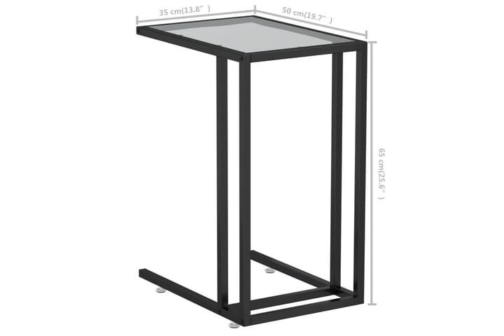 Sivupöytä läppärille musta 50x35x65 cm karkaistu lasi - Musta - Lamppupöytä - Tarjotinpöytä & pikkupöytä