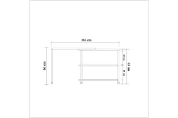 Sivupöytä Melisey 76 cm - Luonnonväri/Musta - Huonekalut - Pöytä & ruokailuryhmä - Apupöytä & sivupöytä - Lamppupöytä