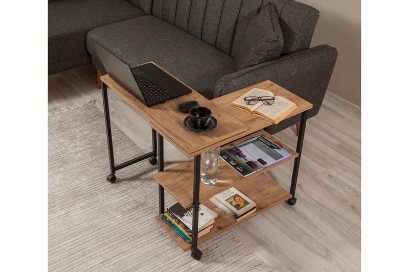 Sivupöytä Melisey 76 cm - Luonnonväri/Musta - Huonekalut - Pöytä & ruokailuryhmä - Apupöytä & sivupöytä - Lamppupöytä